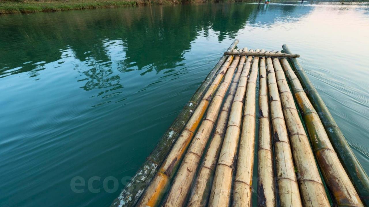 Pu Luong Travel Guide 2026: 8 Highlights, Best Time & Tours from Hanoi Bamboo raft floating down stream in Pu Luong