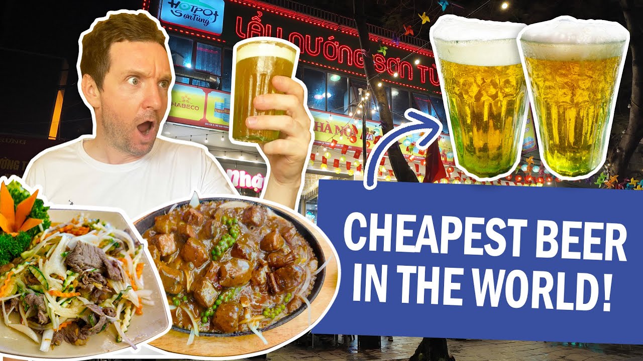 Hanoi best things to do & travel guide Bia hoi street corner in Hanoi Old Quarter with locals drinking draft beer