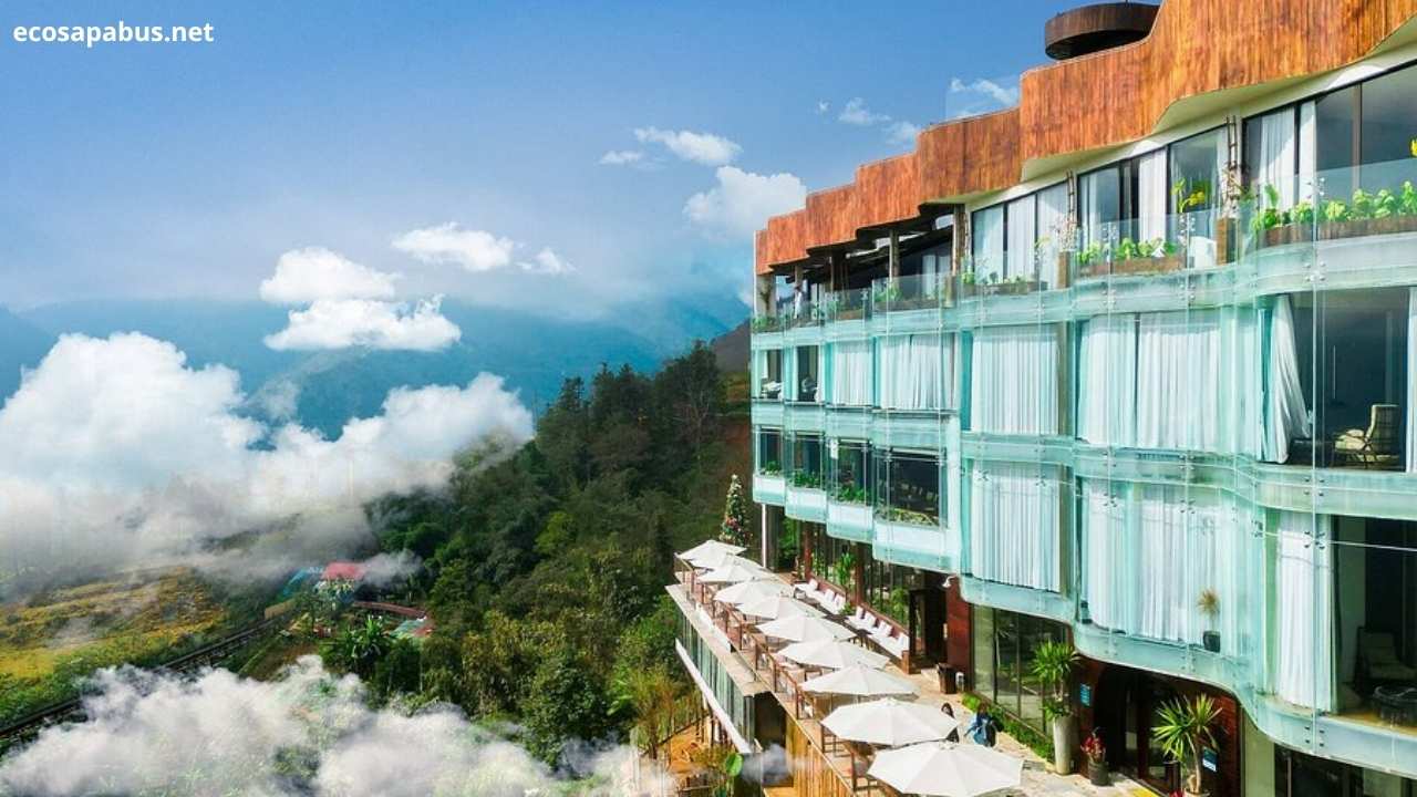 Sapa town misty morning valley view