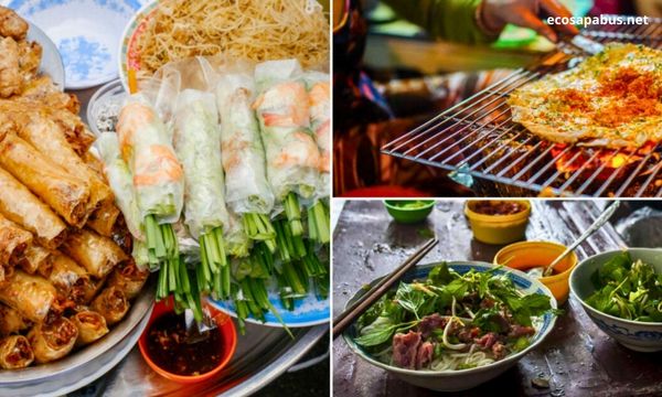 Vietnamese street food pho banh mi