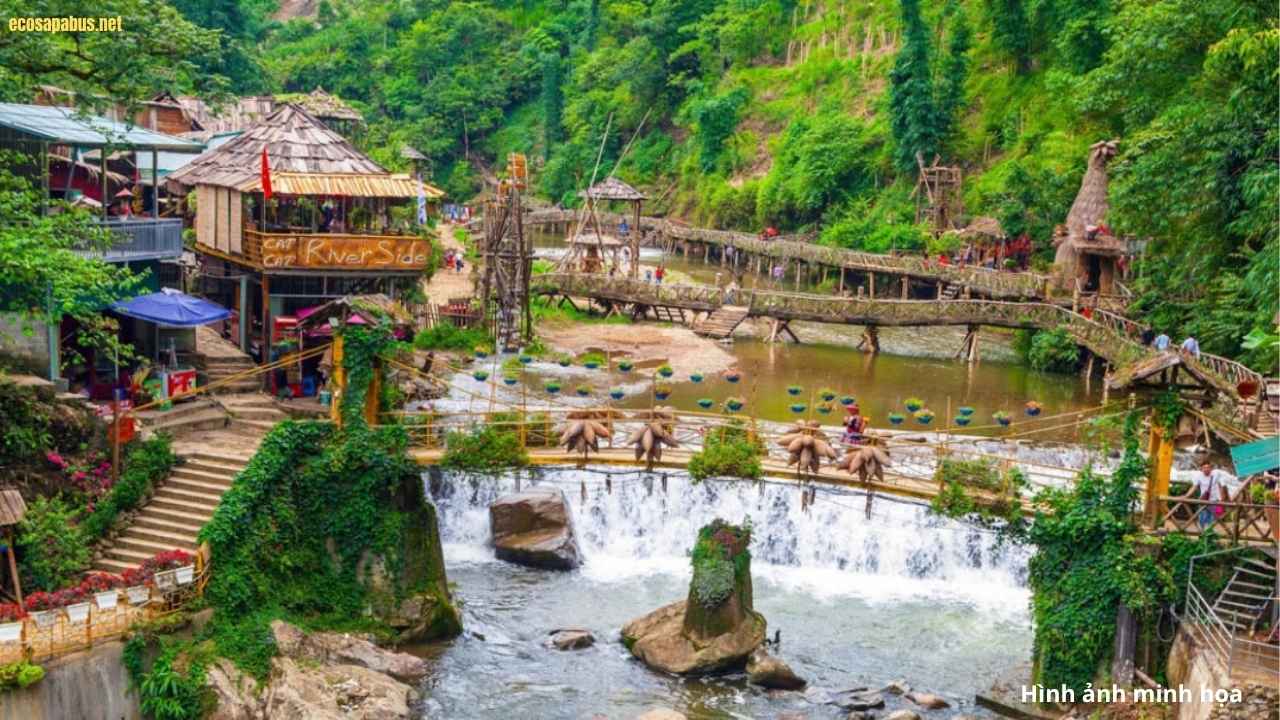 Cat Cat Village Black Hmong waterfall French hydroelectric station Sapa
