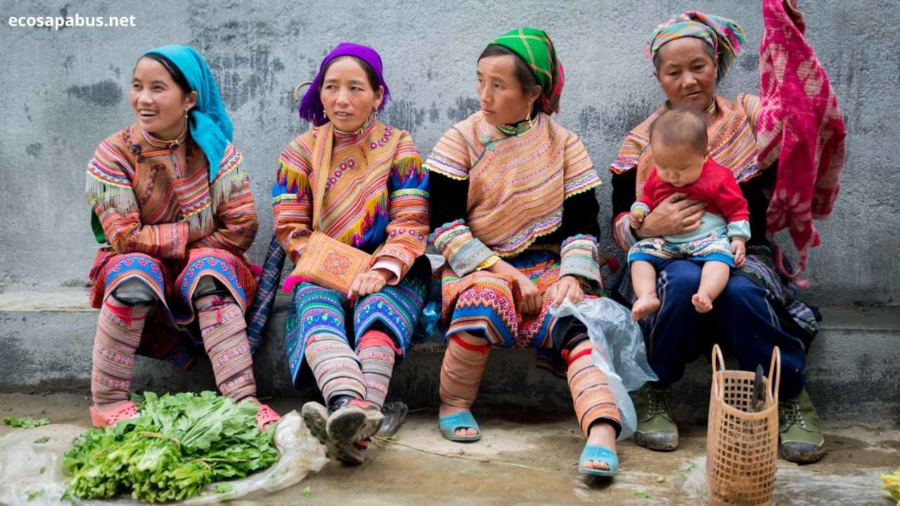 Colorful handmade fabric and textile details