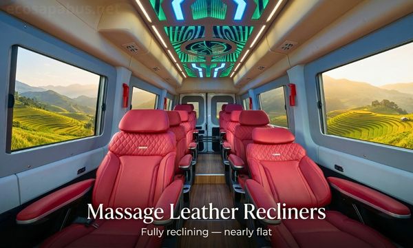 Sapa rice terraces and mountain landscape seen from vehicle window on arrival