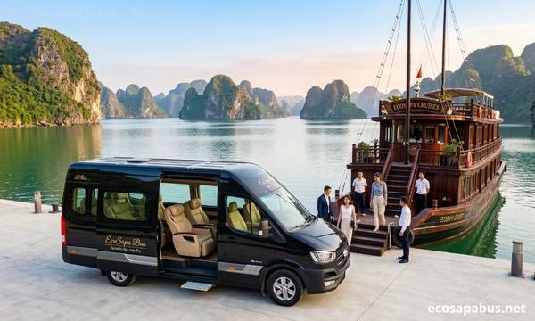 EcoSapa Bus Ha Long Bay cruise — Hanoi hotel pickup included, licensed cruise operators