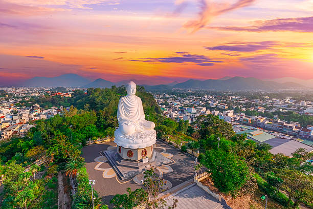 Long Son Pagoda White Buddha Nha Trang hilltop panoramic view