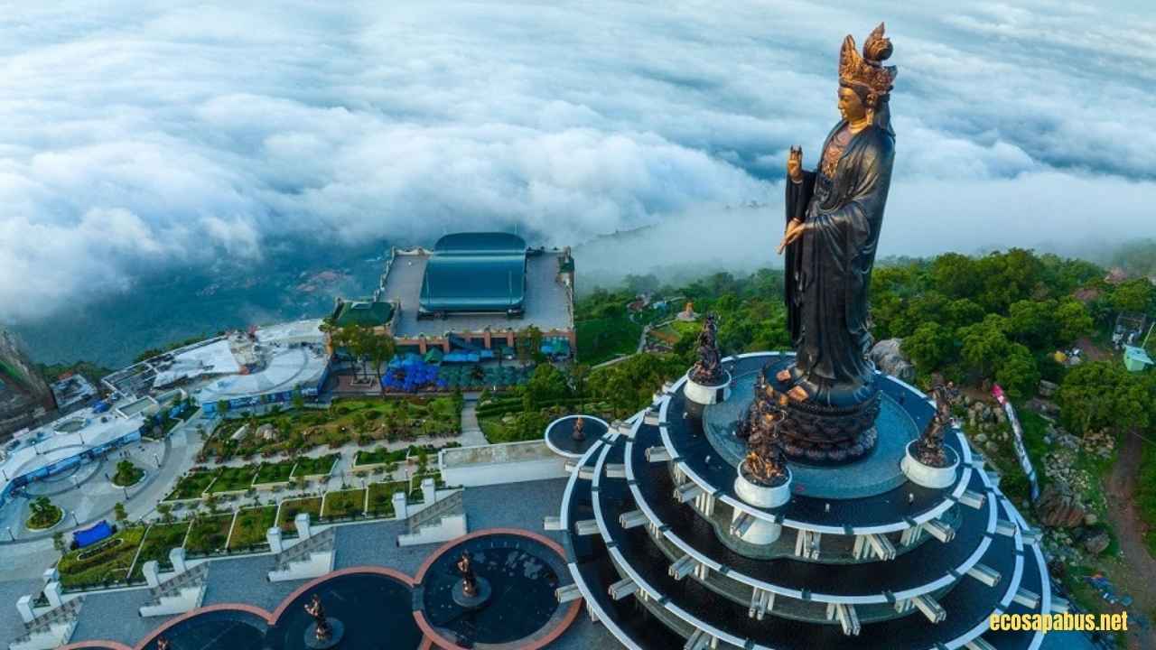 Cao Dai temple Tay Ninh colorful facade