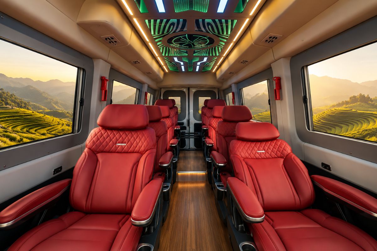 Ambient LED lighting inside EcoSapa limousine