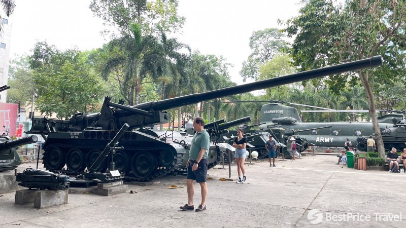 A Destroyed American Tank Displayed At The War Remnants Museum