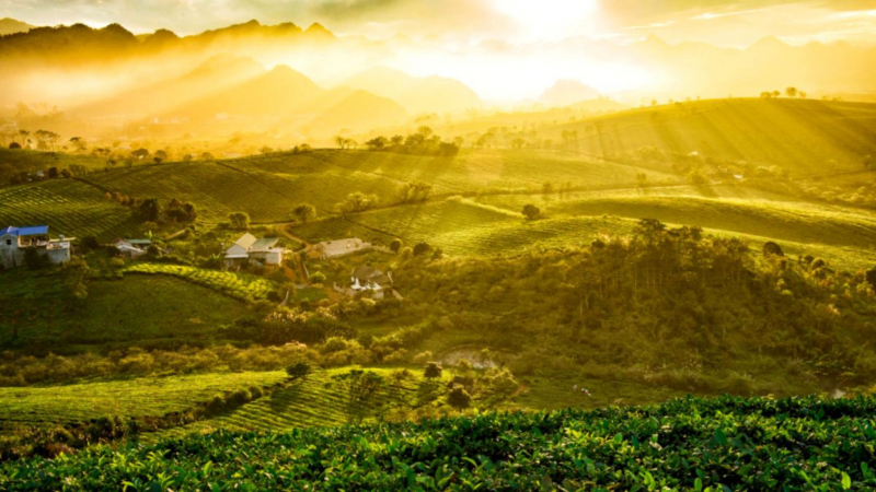 A Panoramic Picture Of The Mai Chau in Explore Mai Chau