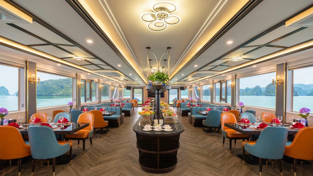 Amethyst Day Cruise restaurant and onboard dining area