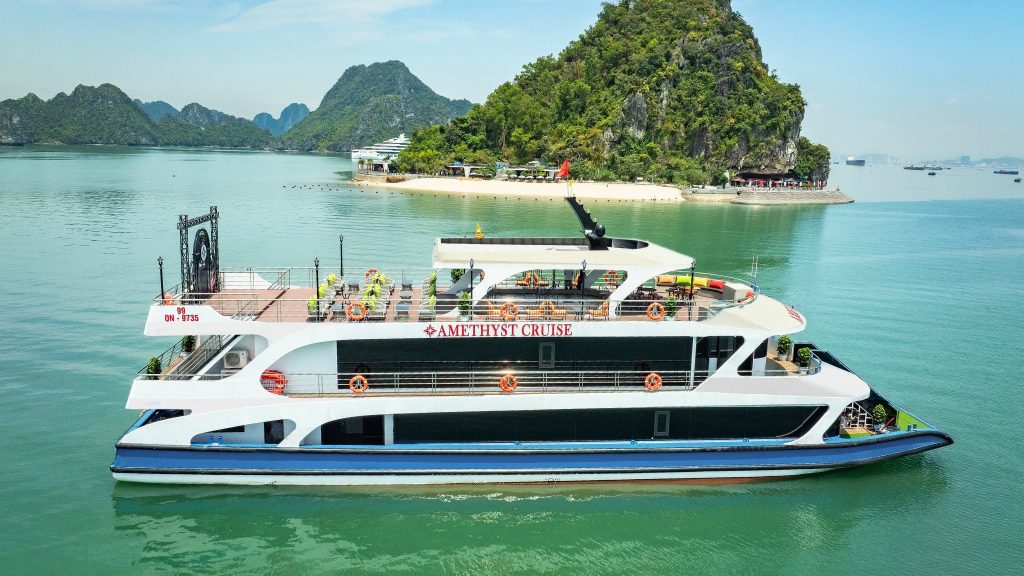 Amethyst Day Cruise sailing through Halong Bay