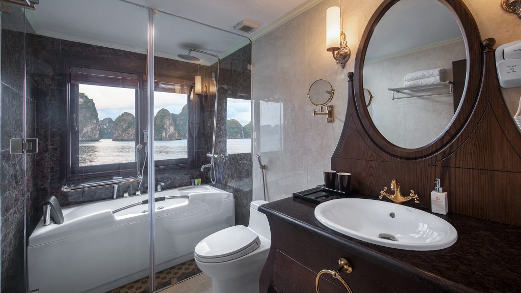 Athena Luxury Cruise bathroom with bathtub on Athena Luxury Cruise