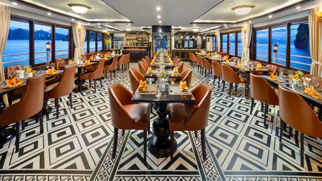 Athena Luxury Cruise restaurant and onboard dining area