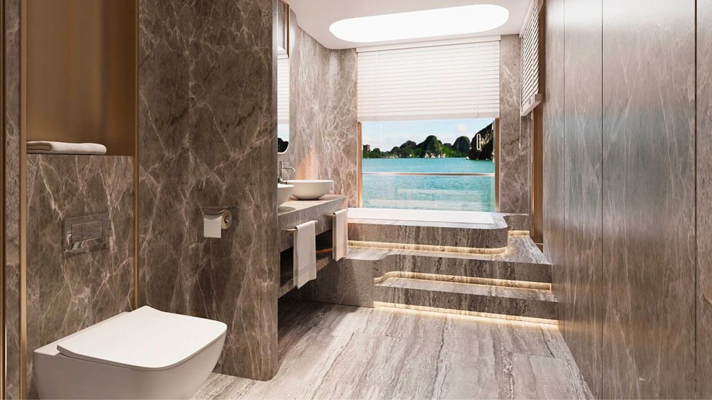 Athena Premium Cruise bathroom with bathtub on Athena Premium Cruise