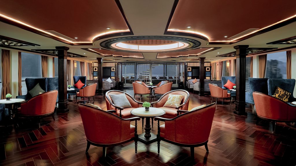 Capella Cruise lounge and bar area on board