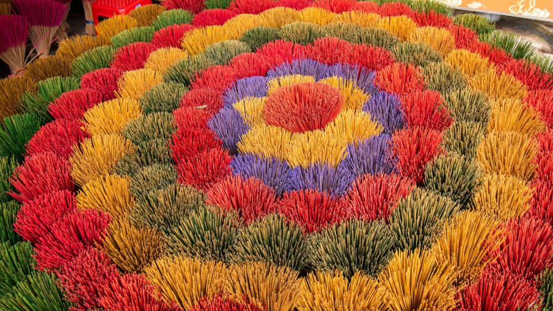 Colorful Incense In Quang Phu Cau Incense Village