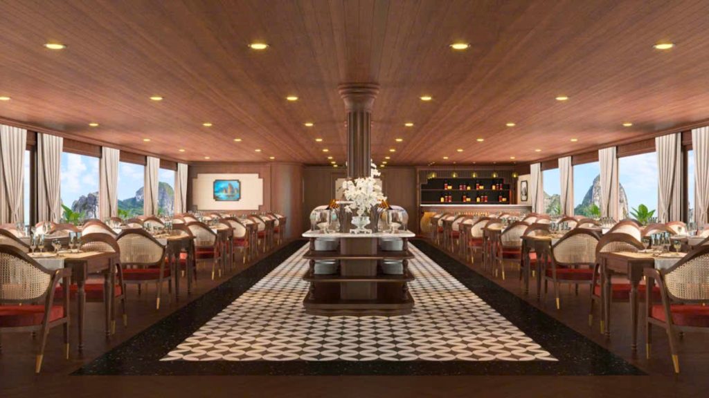 Cycad Grand Cruise restaurant and onboard dining area