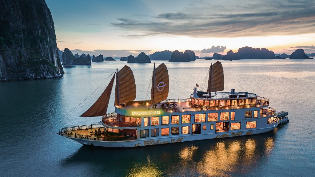 Emperor Cruises sailing through Halong Bay