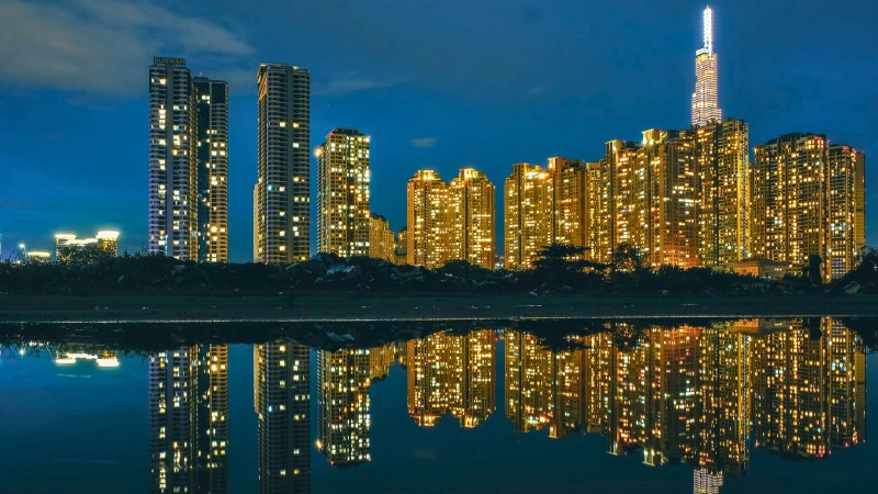 Gorgeous Ho Chi Minh City View By Night From The Cruise