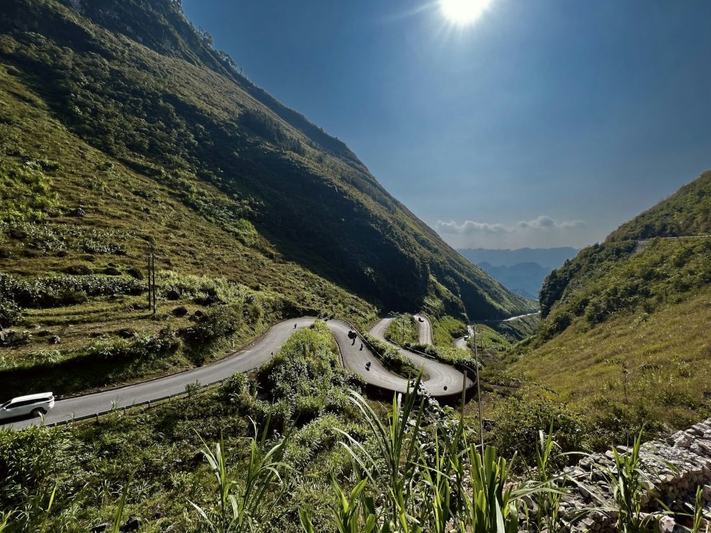 Mountain road on the Ha Giang Loop in northern Vietnam