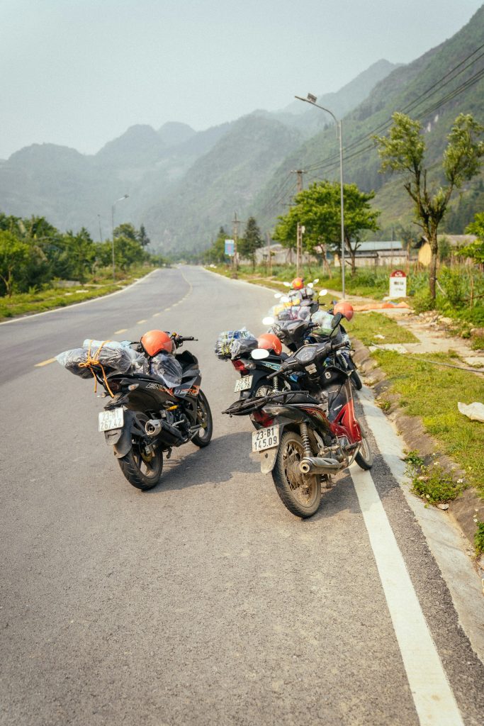 Motorbikes ready for a Ha Giang road trip in northern Vietnam