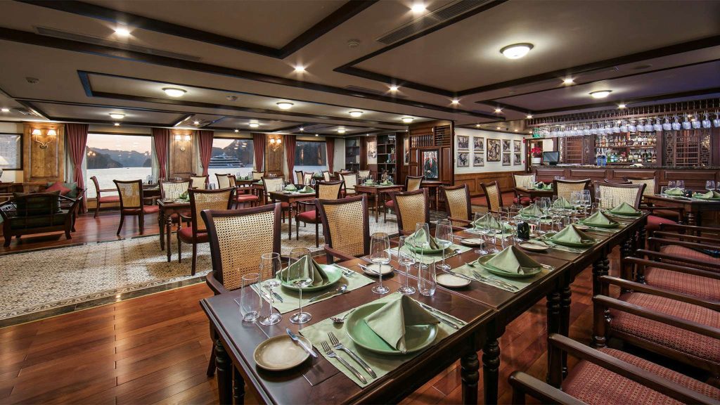 Heritage Binh Chuan Cruise restaurant and onboard dining area