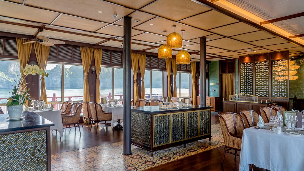 Heritage Line Ylang Cruise restaurant and onboard dining area