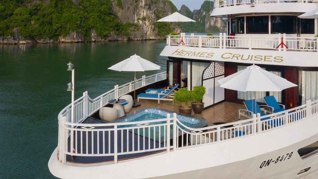 Hermes Cruise private balcony with bay view on Hermes Cruise