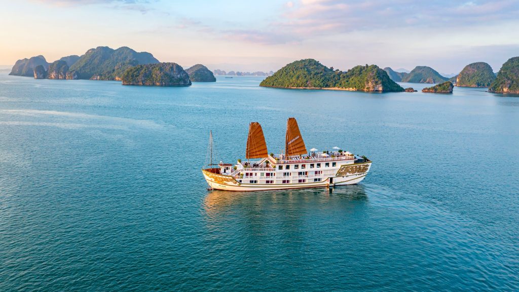Indochina Sails sailing through Halong Bay