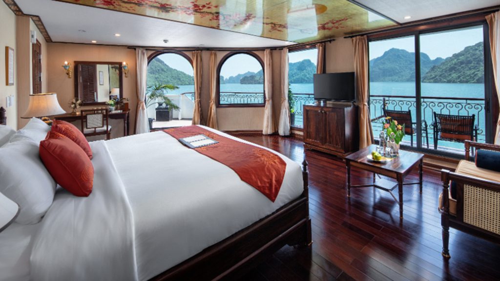 Indochine Cruise cabin interior on Indochine Cruise