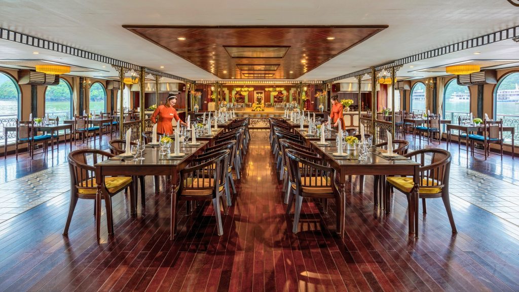 Indochine Cruise restaurant and onboard dining area