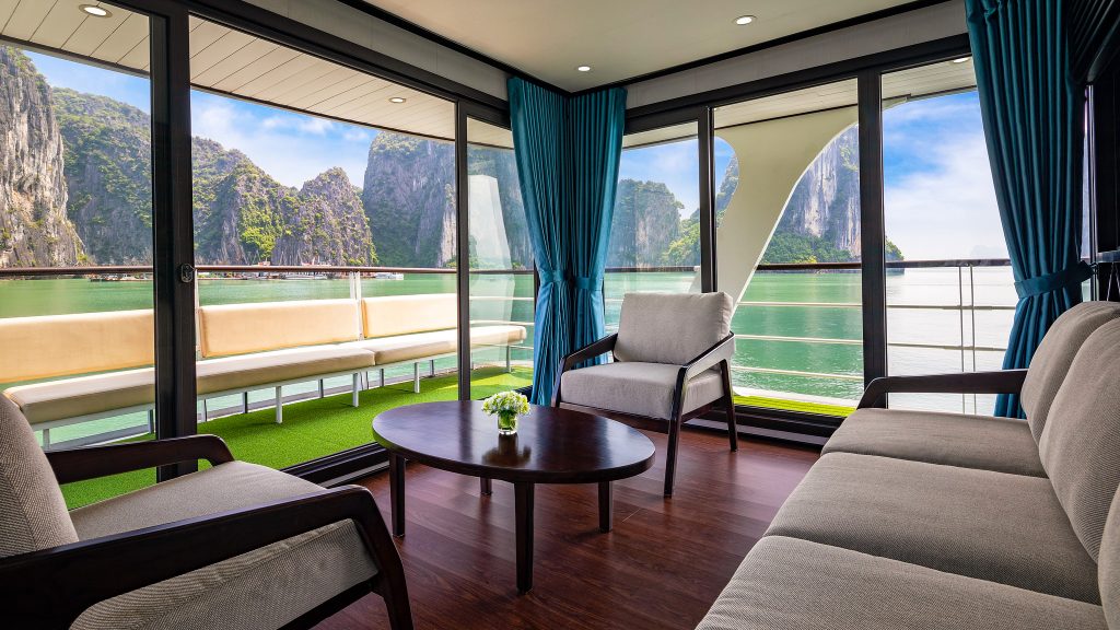 Light Day Cruise lounge and bar area on board