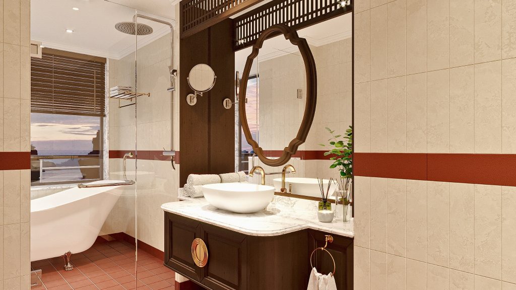 Nostalgia Sails bathroom with bathtub on Nostalgia Sails