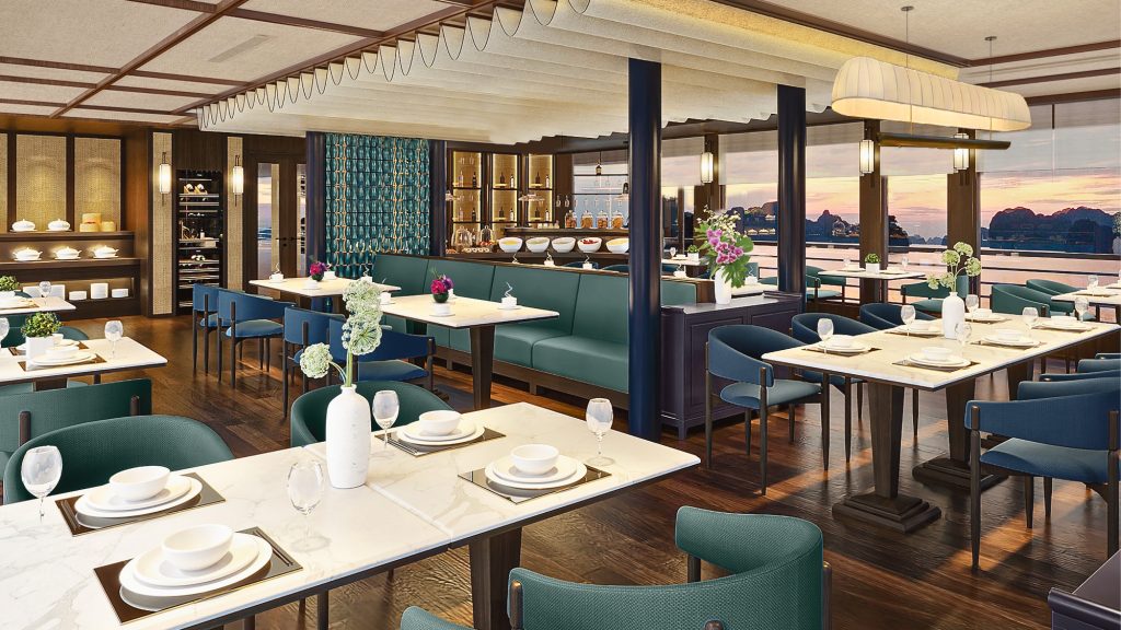 Orchid Luxury Cruise restaurant and onboard dining area