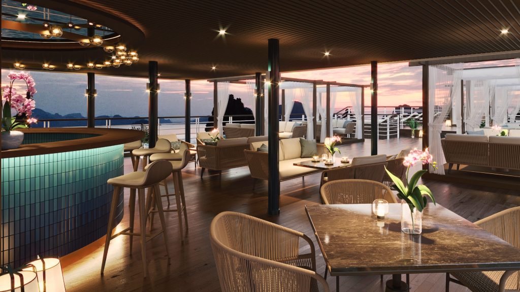 Orchid Luxury Cruise sailing through Lan Ha Bay - Cat Ba Island