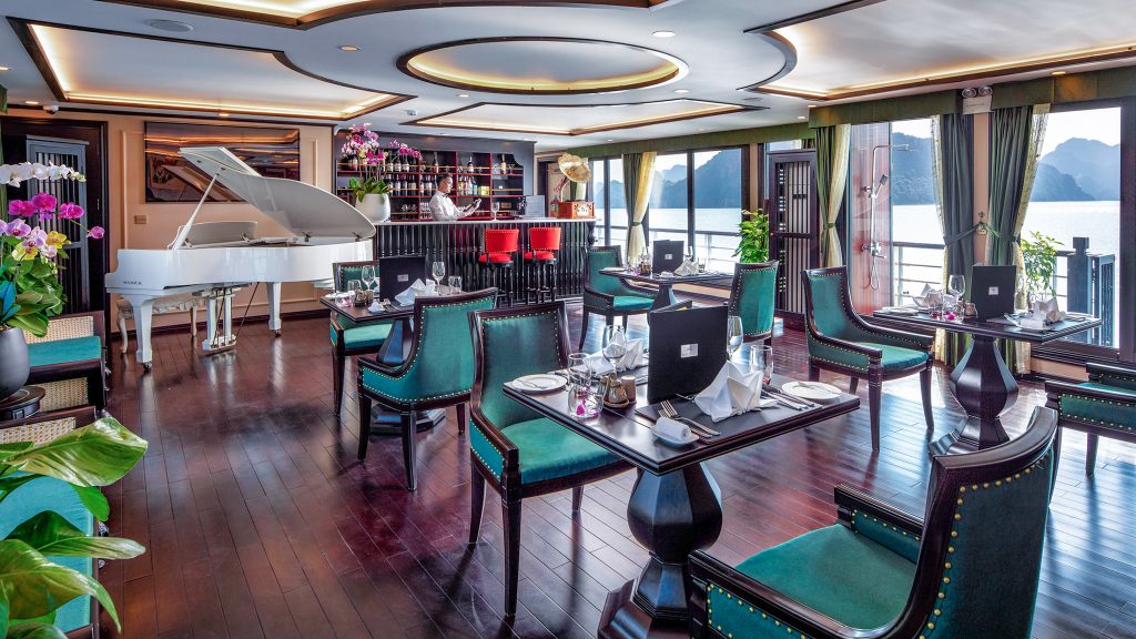 Orchid Premium Cruise restaurant and onboard dining area