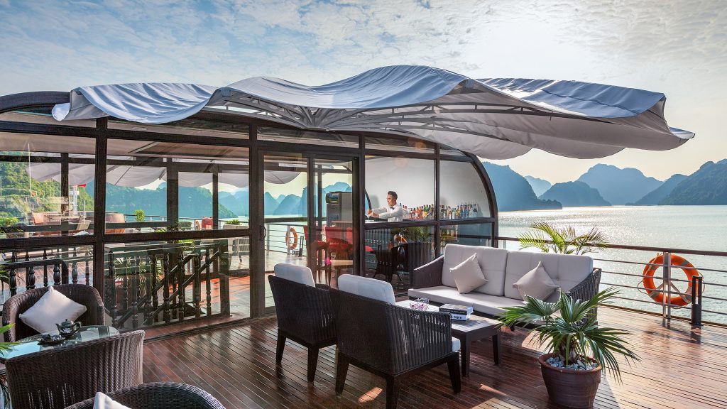 Orchid Premium Cruise lounge and bar area on board