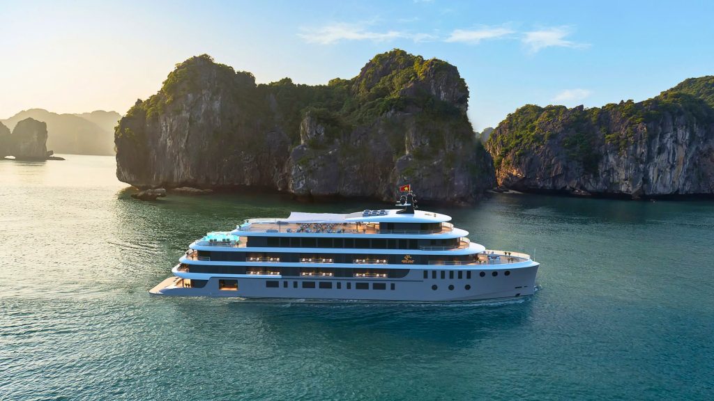 Orient Legacy Cruise sailing through Lan Ha Bay - Cat Ba Island