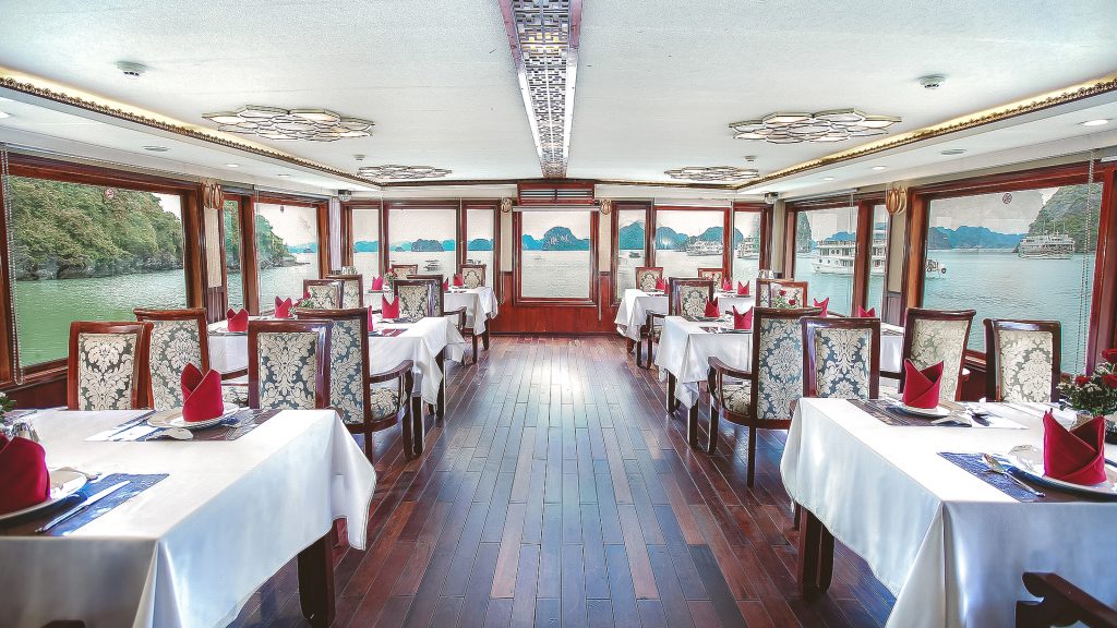 Oriental Sails restaurant and onboard dining area