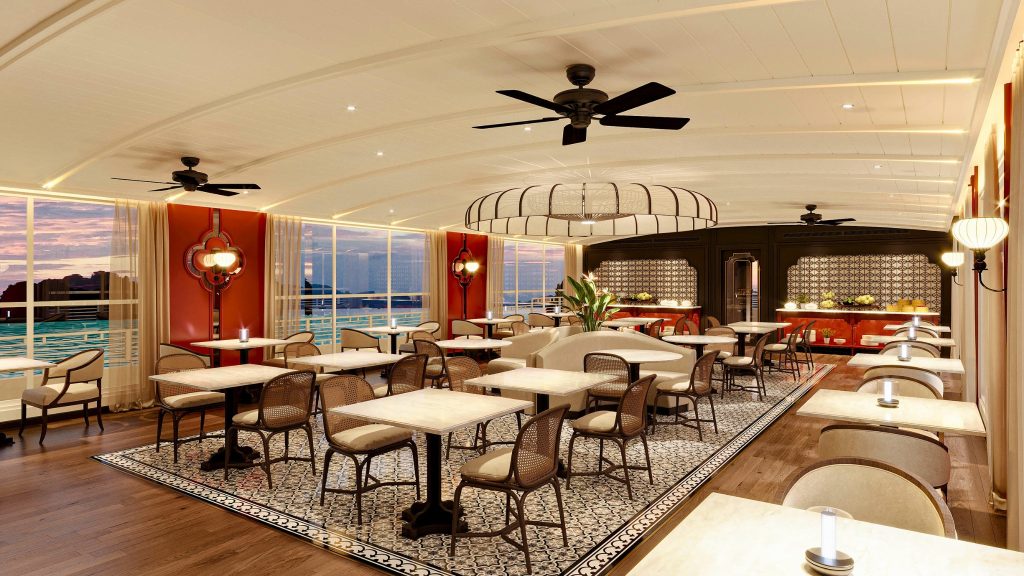 Oris Cruise restaurant and onboard dining area