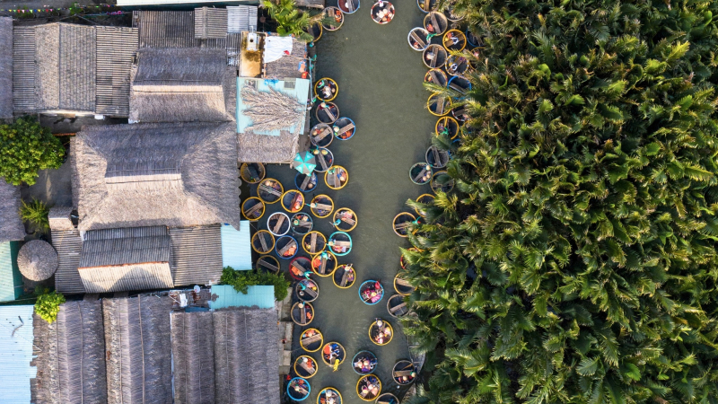 Panoramic View Of Cam Thanh Village From High Position