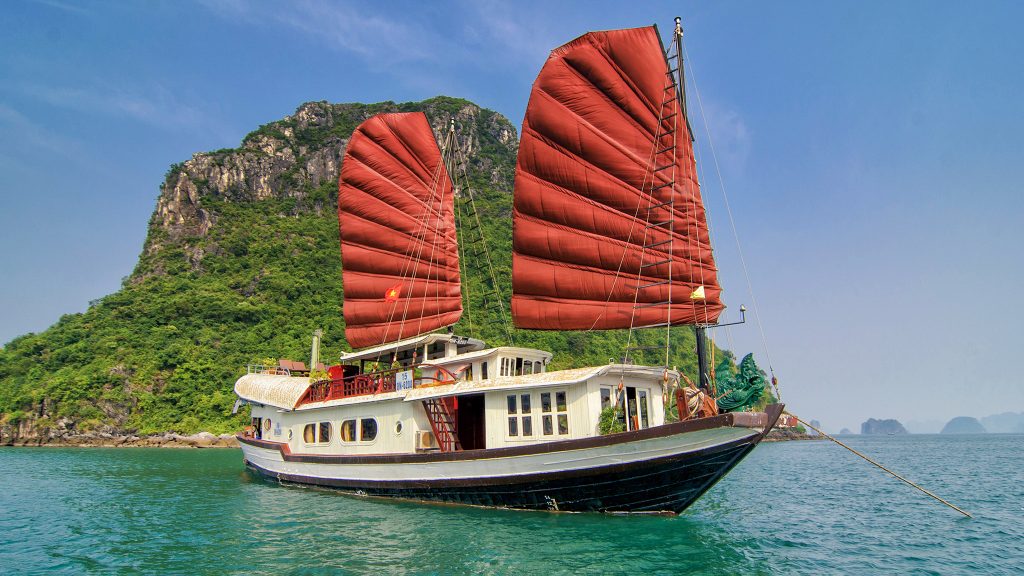 Prince Private Cruise sailing through Bai Tu Long Bay