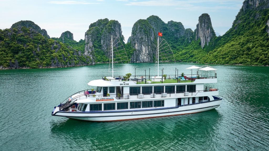 Sonata Day Cruise sailing through Halong Bay