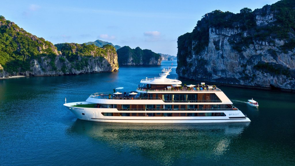 Stellar of the Seas Cruise sailing through Lan Ha Bay - Cat Ba Island